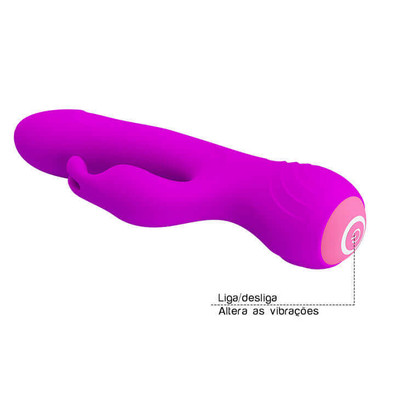 Foto 11 do produto Vibrador Recarregável Estimulador de Ponto G e de Clítoris em Silicone com 12 Modos de Vibração e Função Memória - Pretty Love Borderick - 18 x 3,4 cm | Disponível em 2 Cores