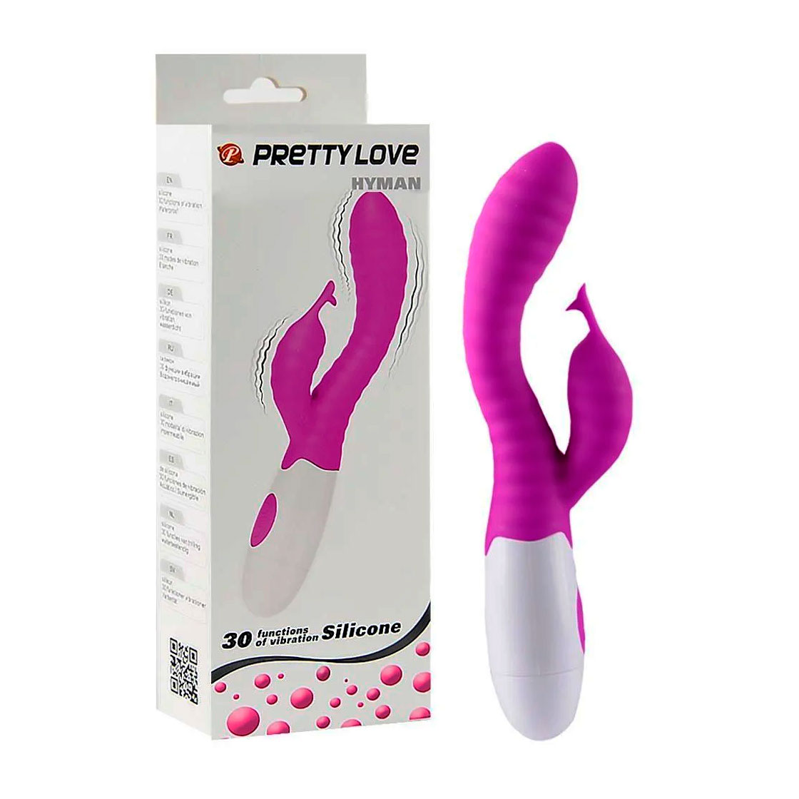 Vibrador Estimulador de Ponto G e Clitóris em Silicone com 30 Modos de Vibração - Pretty Love Hyman | 10 x 3 cm | Disponível em 2 cores - 2