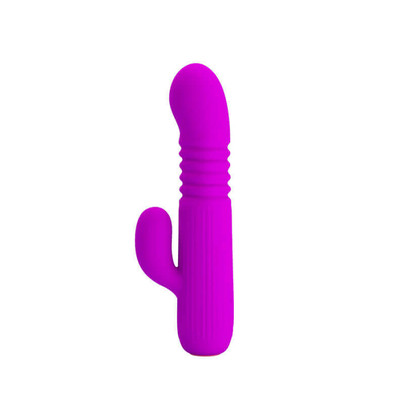 Foto 2 do produto Vibrador Estimulador de Ponto G e Clítoris em Silicone com 4 Modos de Vibração e Ponta com Movimento de Vai e Vem - Pretty Love Leopold - 15,5 x 2,8 cm
