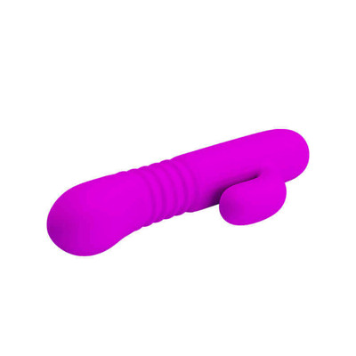 Foto 4 do produto Vibrador Estimulador de Ponto G e Clítoris em Silicone com 4 Modos de Vibração e Ponta com Movimento de Vai e Vem - Pretty Love Leopold - 15,5 x 2,8 cm