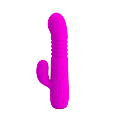 Foto 5 do produto Vibrador Estimulador de Ponto G e Clítoris em Silicone com 4 Modos de Vibração e Ponta com Movimento de Vai e Vem - Pretty Love Leopold - 15,5 x 2,8 cm