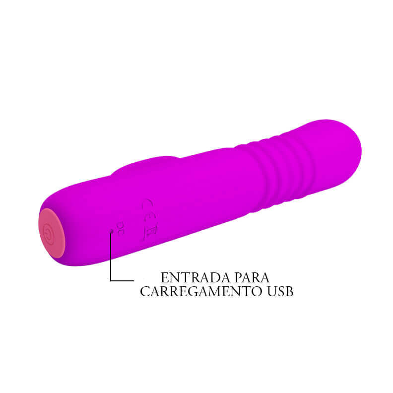 Vibrador Estimulador de Ponto G e Clítoris em Silicone com 4 Modos de Vibração e Ponta com Movimento de Vai e Vem - Pretty Love Leopold - 15,5 x 2,8 cm - 7