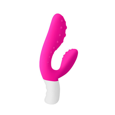 Foto 2 do produto Vibrador Estimulador de Ponto G e Clitóris em Silicone com 7 Modos de Vibração, Motor Duplo e Recarregável - Adão & Eva Super Vibes Nova | 17 x 3,2 cm