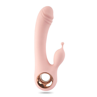 Foto 2 do produto Vibrador Estimulador de Ponto G e Clítoris em Silicone com Motor Duplo, 10 Modos de Vibração e Recarregável Via USB - Adão & Eva Rabbit | 13 x 3,4 cm