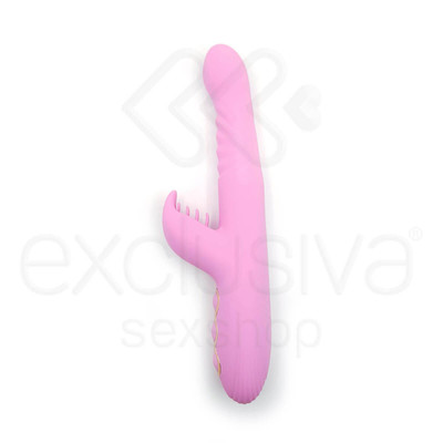 Foto 2 do produto Vibrador Estimulador de Ponto G e Clítoris em Silicone com Rotação, 7 Modos de Vibração e Função Auto Aquecimento - 24 x 3,5 cm