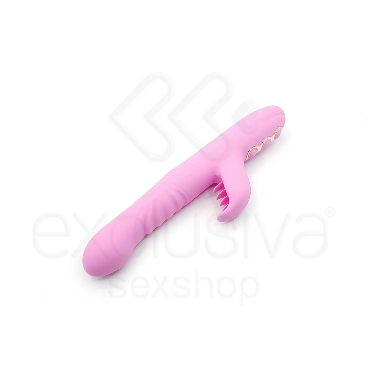 Vibrador Estimulador de Ponto G e Clítoris em Silicone com Rotação, 7 Modos de Vibração e Função Auto Aquecimento - 24 x 3,5 cm - 3