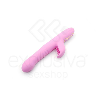 Foto 3 do produto Vibrador Estimulador de Ponto G e Clítoris em Silicone com Rotação, 7 Modos de Vibração e Função Auto Aquecimento - 24 x 3,5 cm