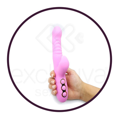 Foto 4 do produto Vibrador Estimulador de Ponto G e Clítoris em Silicone com Rotação, 7 Modos de Vibração e Função Auto Aquecimento - 24 x 3,5 cm