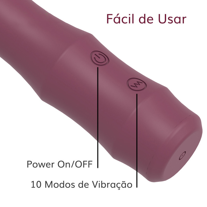 Vibrador Estimulador de Ponto G Feito em Silicone com 10 Modos de Vibrações - Mr. Jones | 10,5 x 2,8 cm - 3