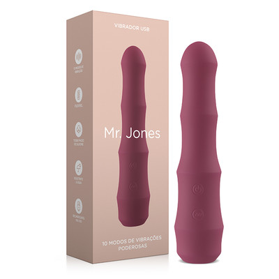 Foto 1 do produto Vibrador Estimulador de Ponto G Feito em Silicone com 10 Modos de Vibrações - Mr. Jones | 10,5 x 2,8 cm