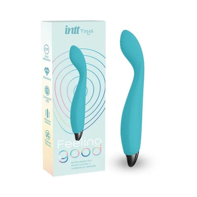 Vibrador Estimulador de Ponto G Flexível em Silicone com 10 Modos de Vibração e Carregamento Via Cabo USB - Intt Toys Feeling Good | 13 x 2,5 cm