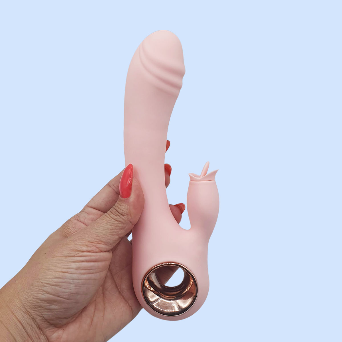 Vibrador Estimulador de Ponto G e Língua Estimuladora de Clitóris em Silicone, 20 Modos de Vibrações, Função de Aquecimento e Carregamento via UBS - Adão & Eva | 12,5 x 3,5 cm | Disponível em 2 Cores - 8