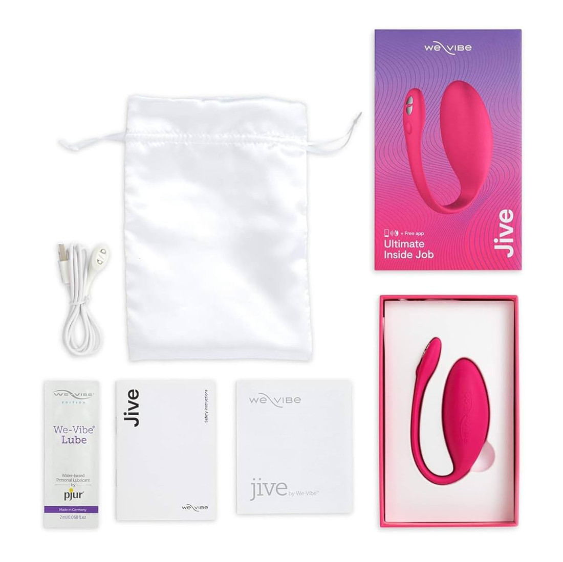 Vibrador de Ponto G e Clitóris em Silicone com 10 Modos de Vibração, Recarregável via Cabo USB e Controle por Aplicativo - We-Vibe Jive | Disponível em 2 Cores - 8