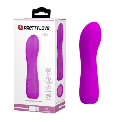 Vibrador Estimulador de Ponto G Recarregável com 12 Modos de Vibração - Pretty Love Adam | 12 x 3 cm | Disponível em 2 Cores