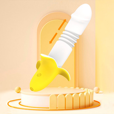 Vibrador Estimulador de Ponto G Recarregável em Silicone com Formato de Banana e 12 Modos de Vai e Vem | 12,8 x 3,4 cm