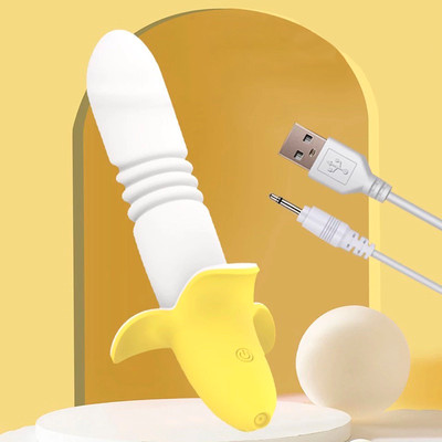 Foto 4 do produto Vibrador Estimulador de Ponto G Recarregável em Silicone com Formato de Banana e 12 Modos de Vai e Vem | 12,8 x 3,4 cm