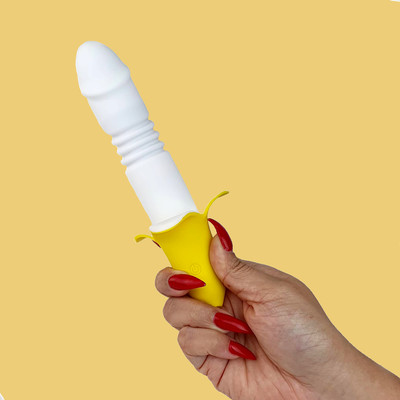 Vibrador Estimulador de Ponto G Recarregável em Silicone com Formato de Banana e 12 Modos de Vai e Vem | 12,8 x 3,4 cm