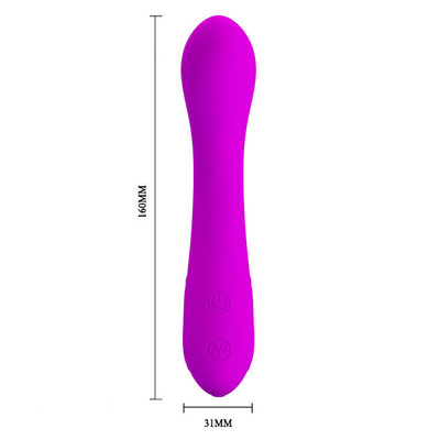 Foto 5 do produto Vibrador Estimulador de Ponto G Recarregável em Soft Touch com 30 Modos de Vibração - Pretty Love Tony - 16 x 3,1 cm