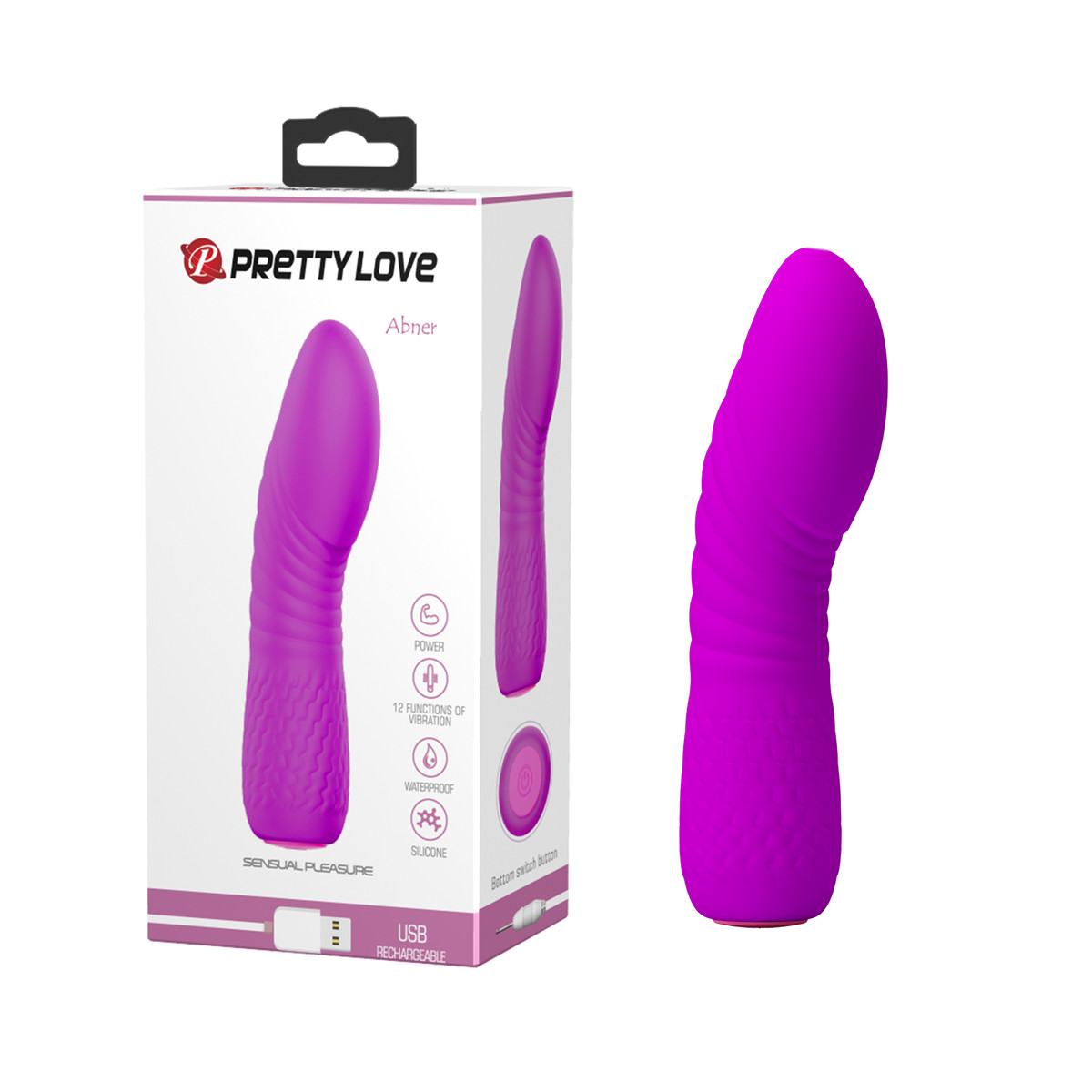 Vibrador Estimulador de Ponto G em Silicone com 12 Modos de Vibração, Recarregável - Pretty Love Abner | 12,2 x 2,8 cm | Disponível em 2 Cores - 5