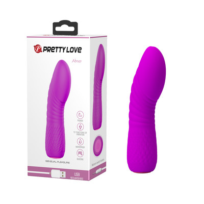 Foto 5 do produto Vibrador Estimulador de Ponto G em Silicone com 12 Modos de Vibração, Recarregável - Pretty Love Abner | 12,2 x 2,8 cm | Disponível em 2 Cores