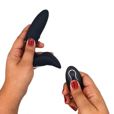 Foto 4 do produto Vibrador Estimulador de Próstata e Períneo Recarregável com 10 Modos de Vibrações e Controle Remoto sem Fio - Prostate Massager | 9,7 x 3,1 cm