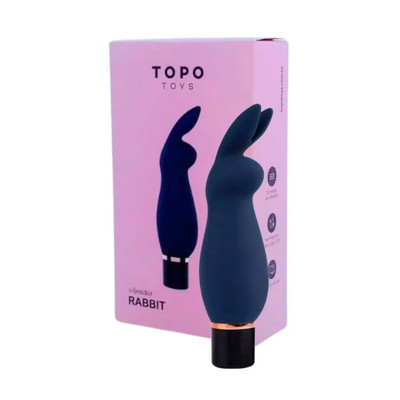 Vibrador Estimulador Rabbit Recarregável em Silicone Cirúrgico com 10 Vibrações - Topo Toys Rabbit | 10,5 x 3,5 cm