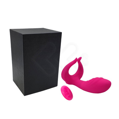 Foto 1 do produto Vibrador Estimulador de Ponto G e Clitóris com Encaixe para o Pênis, Texturas Massageadoras, Dupla Vibração e Controle Remoto Sem Fio - Luxure | 11,5 x 3,1 cm