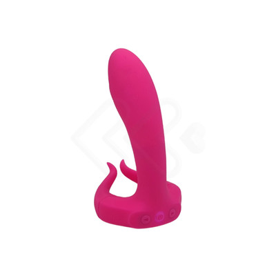Foto 2 do produto Vibrador Estimulador de Ponto G e Clitóris com Encaixe para o Pênis, Texturas Massageadoras, Dupla Vibração e Controle Remoto Sem Fio - Luxure | 11,5 x 3,1 cm
