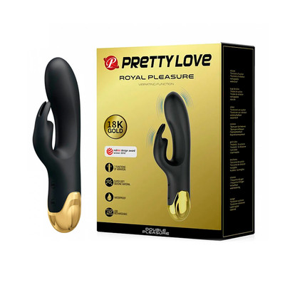Foto 1 do produto Vibrador de Ponto G e Clítoris Flexível com Forma de Coelho em Silicone Ultra Macio com 7 Vibrações e Resistente à Água - Pretty Love Double Pleasure | 10,2 x 3,6 cm