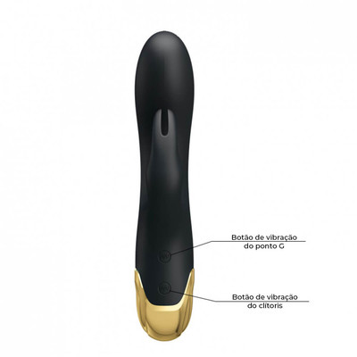 Foto 4 do produto Vibrador de Ponto G e Clítoris Flexível com Forma de Coelho em Silicone Ultra Macio com 7 Vibrações e Resistente à Água - Pretty Love Double Pleasure | 10,2 x 3,6 cm