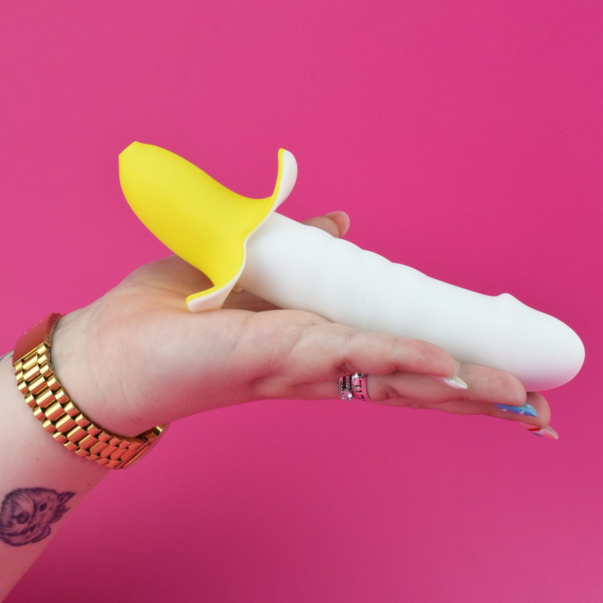 Vibrador em Forma de Banana com 8 Modos de Pulsação, Recarregável e Resistente à Água - La Banana | 13 x 3,4 cm - 8