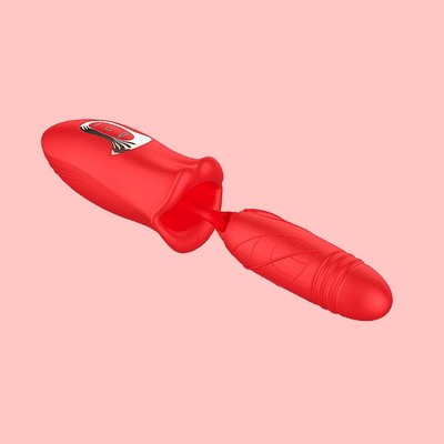 Foto 1 do produto Vibrador com Formato de Boca, 10 Modos de Abre e Fecha, 10 Movimentos de Vai e Vem, Resistente à água e Recarregável - Honey Mouth | 9,7 x 3,0 cm