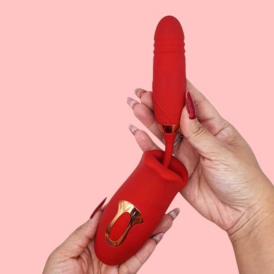 Foto 6 do produto Vibrador com Formato de Boca, 10 Modos de Abre e Fecha, 10 Movimentos de Vai e Vem, Resistente à água e Recarregável - Honey Mouth | 9,7 x 3,0 cm