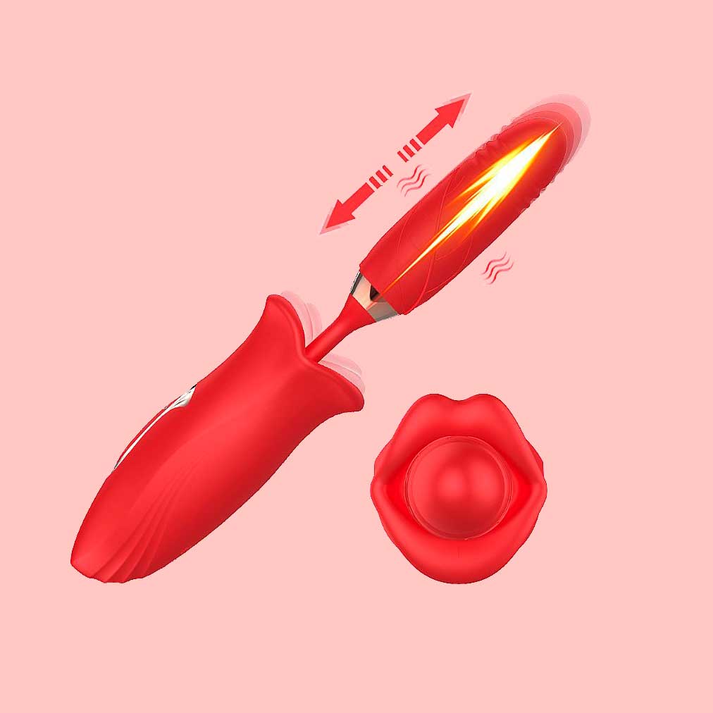 Vibrador com Formato de Boca, 10 Modos de Abre e Fecha, 10 Movimentos de Vai e Vem, Resistente à água e Recarregável - Honey Mouth | 9,7 x 3,0 cm - 3