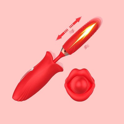 Foto 3 do produto Vibrador com Formato de Boca, 10 Modos de Abre e Fecha, 10 Movimentos de Vai e Vem, Resistente à água e Recarregável - Honey Mouth | 9,7 x 3,0 cm