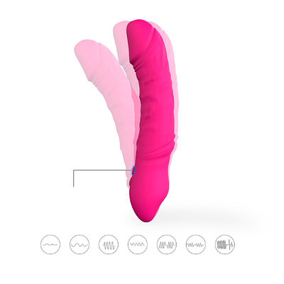 Foto 3 do produto Vibrador com Formato de Pênis, Glande Definida e Veias Salientes com 9 Modos de Vibrações e 3 Intensidades de Movimento - S-hande King | Disponível em 3 Cores