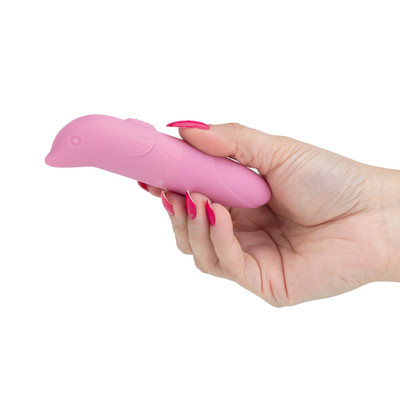 Foto 5 do produto Vibrador Golfinho Estimulador de Ponto G em ABS Aveludado com Textura - Me Ame | 12 x 3 cm