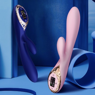 Vibrador Inflável Recarregável com Estimulador de Clitóris, Painel de LED e 12 Modos de Vibração - Kistoy A-King | 11,6 x 4,4 cm | Disponível em 2 Cores