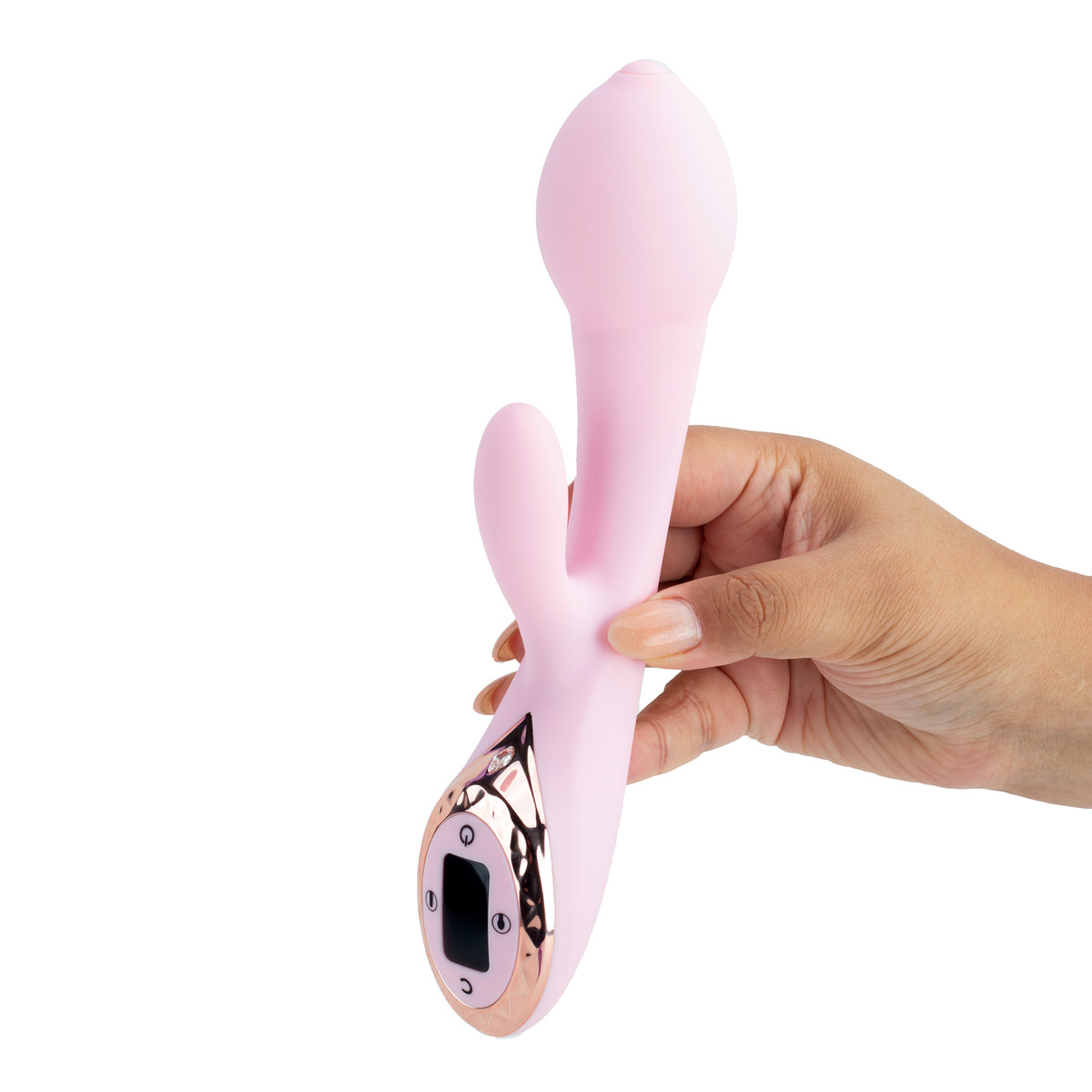 Vibrador Inflável Recarregável com Estimulador de Clitóris, Painel de LED e 12 Modos de Vibração - Kistoy A-King | 11,6 x 4,4 cm | Disponível em 2 Cores - 11