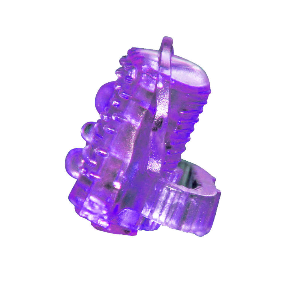 Mini Vibrador Dedeira com Vibração Única e Cerdas Estimuladoras | Cor: Roxo - 2
