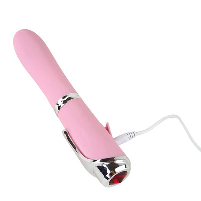 Foto 4 do produto Vibrador de Luxo em Silicone com 10 Modos de Vibração, Detalhe de Joia Cravejada e Carregamento via USB - Adão & Eva Choquei | 10,5 x 3,2 cm