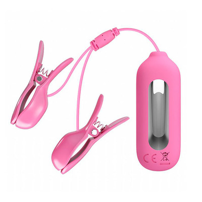 Foto 3 do produto Vibrador de Mamilos Recarregável com 7 Modos de Vibração e 3 Níveis de Choque - Pretty Love Nipple Clip