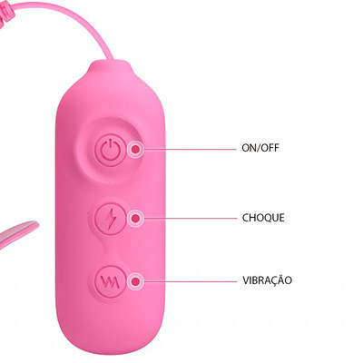 Foto 4 do produto Vibrador de Mamilos Recarregável com 7 Modos de Vibração e 3 Níveis de Choque - Pretty Love Nipple Clip