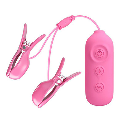 Foto 2 do produto Vibrador de Mamilos Recarregável com 7 Modos de Vibração e 3 Níveis de Choque - Pretty Love Nipple Clip