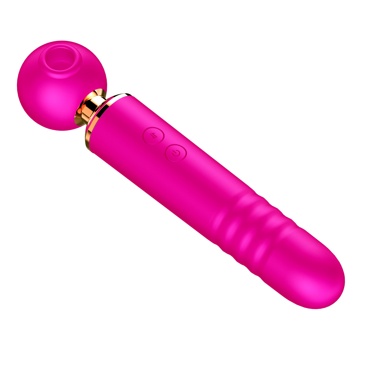 Vibrador Massageador 3 em 1 em Silicone com Motor Duplo, 10 Modos de Pulsação e 10 Movimentos de Vai e Vem - SI | 9,5 x 2,8 cm | Disponível em 3 Cores - 11