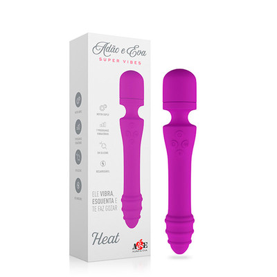 Foto 1 do produto Vibrador Massageador com 7 Modos de Vibração, Motor Duplo, Cabeça Flexível e Função Aquecimento - Adão & Eva Super Vibes Heat | 22 x 3,4 cm