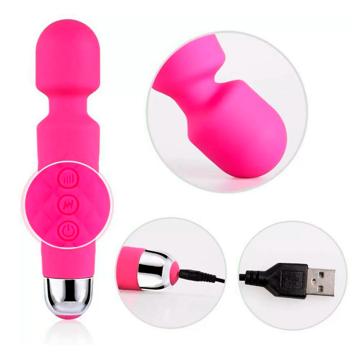 Vibrador Massageador de Clítoris Recarregável em Silicone com 20 Modos de Vibração e 8 Níveis de Intensidade - 20,7 x 4,2 cm | Disponível em 3 Cores - 3