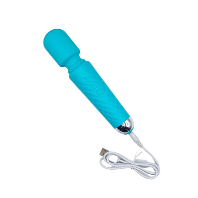 Foto 3 do produto Vibrador Massageador Estilo Varinha Mágica com 10 Modos de Vibração, 8 Níveis de intensidade, Recarregável por Cabo USB - SI | 20 x 4,1 cm | Disponível em 3 Cores