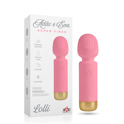 Foto 1 do produto Vibrador Massageador Estilo Varinha Mágica com 7 Modos de Vibração, Recarregável - Adão & Eva Super Vibes Lolli | 15 x 4,4 cm