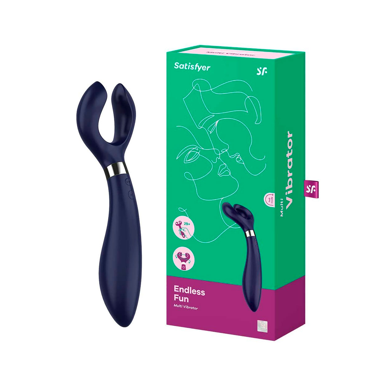 Vibrador Massageador Feito em Silicone, Recarregável com 3 Motores Individuais e 100 Combinações de Vibrações - Satisfyer Endless Fun | Disponível em 2 Cores - 2